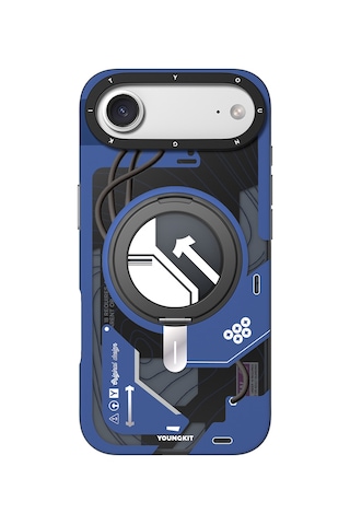 Apple Uyumlu iPhone 17 Air Kılıf M-safe Şarj Özellikli Youngkit Starship Serisi Kapak Mavi Mavi