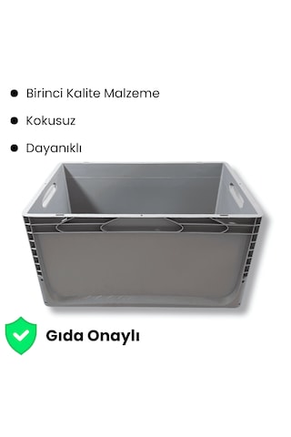 Alpbx 1.kalite Gri Plastik Kasa 60x40x32 Cm - Kutu 65 Litre