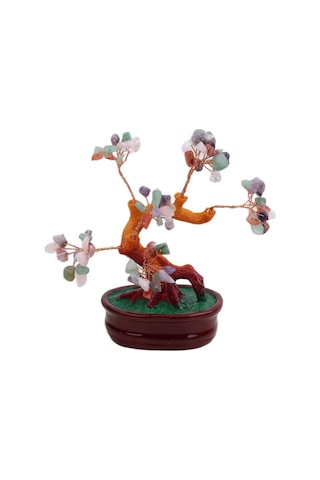 Feng Shui Doğal Kuvars Taşlı Bonsai Şans Bereket Çakra Meditasyon Ağacı Biblo Ev Ofis Hediyesi Mdl 1