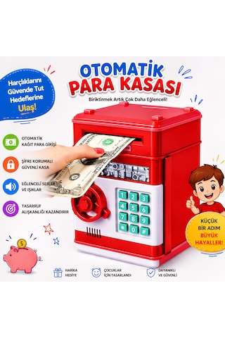 Elektronik Şifreli Para Kasası Otomatik Para Çeken, Sesli & Işıklı Çocuk Kumbarası