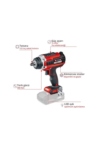 Einhell Professional Akülü Darbeli Somun Sıkma Impaxxo 18/450 Power X-change Li-ıon, 18 V, 400 Nm, 3 Vitesli Şanzıman, Kömürsüz Motor, Akü Ve Şarj Cihazı Dahil Değildir - 4510070