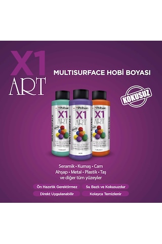 Polisan X1 Art Multisurface Hobi Boyası Karbon Siyah 120 ML