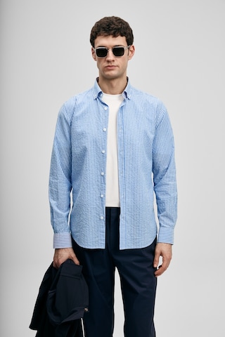 Lufian Federico Erkek Basic Gömlek Regular Fit Mavi Mavi 111010645100300