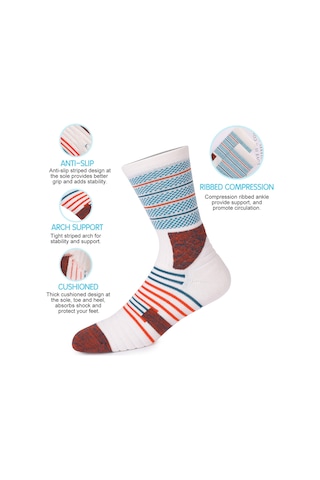 Lemestar Spor Çorapları Basketbol Bisiklet Turizm Kayaklama Orta Boy Antrenman Topuk Ayak Üstü Yumuşak Yastık Kaymaz Dikiş Desenli Tek Çift Pembe