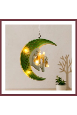 Storeşahin Ramazan Led Perde Lamba 3m Fişli, Eklemeli Yeşil Hilal Cami Yıldız Shn0720