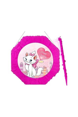 Pinyata Pembe Kedi Pinyata 42 Cm + Sopası Doğum Günü Eğlencesi Diğer