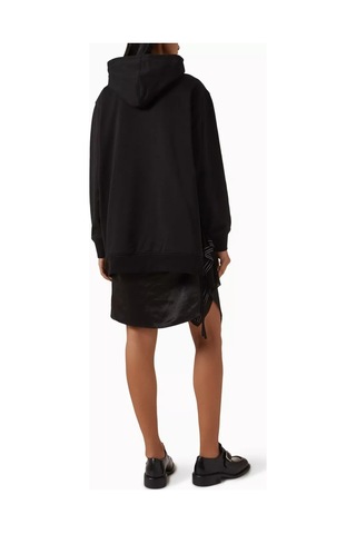 3.1 Phillip Lim Hoodie Kombin Elbise, Kapüşonlu, Şifon Ve Saten Etek Detaylı Lacivert