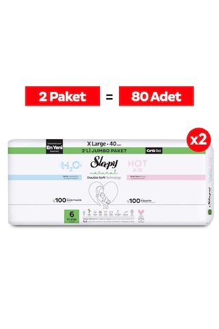Sleepy Natural Double Soft Avantajlı Mega Paket Bebek Bezi 6 Numara Xlarge 80 Adet