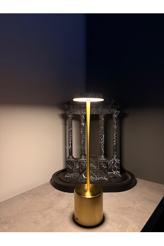 Led Masa Lambası Dokunmatik Şarj Edilebilir Masa Lambası Gold-5365