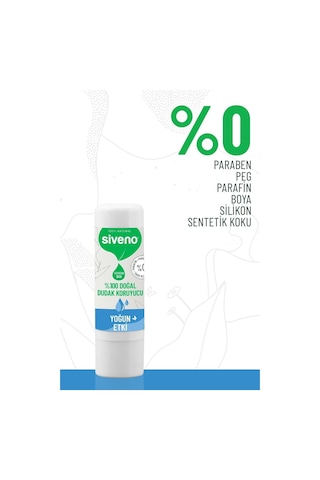 Siveno %100 Doğal Dudak Koruyucu Yoğun Etki Bitkisel Lip Balm Krem Nemlendirici Parlatıcı Onarıcı 6 G