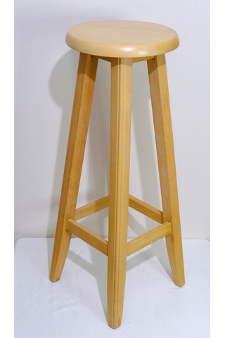 El Yapımı Doğal Ahşap Yuvarlak Tabure 80 Cm Şık Ve Dayanıklı Natural