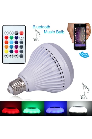 Bluetooth Hoparlörlü Kumandalı Rgb Led Ampul