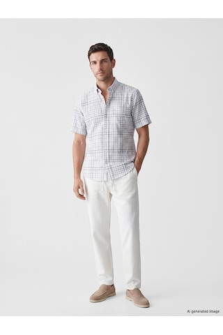 Lcwaıkıkı Classic Gri Regular Fit Ekose Poplin Erkek Gömlek