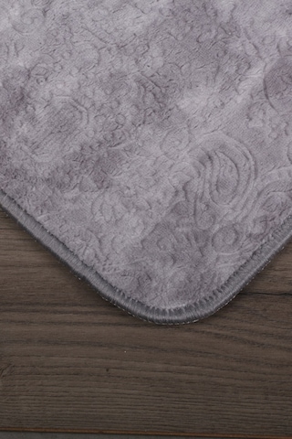 Nova Gri Büyük Ebat 80x150 + 50x80 Cm 2'li Banyo Halısı Paspası Gri