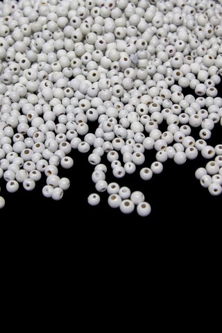 6 Mm Kireç Beyaz Ahşap Boncuk 55 Gr