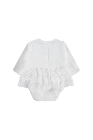 Civil Baby Fırfır Tüllü 3-12 Ay Çıtçıtlı Badi - Ekru