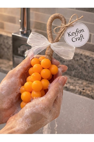 Keyfim Craft El Yapımı Turuncu Üzüm Tanesi Tasarımlı Banyo Ve Dekoratif Sabun Doğal