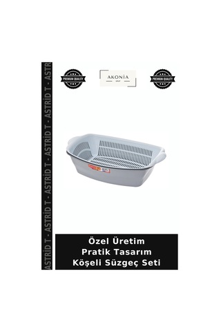 Özel Üretim Pratik Tasarım Köşeli Süzgeç Seti Çok Renkli