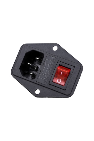 220v Erkek Power Soketi Sigorta Yuvalı Ve Işıklı Açma Kapama Anahtarlı Kulaklıklı Montaj Tip