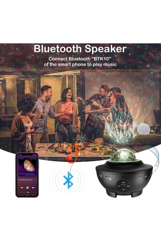 Yıldızlı Gökyüzü Projektörü Led Galaxy Light, Yıldızlı Projektör Işığı, Bulutlar Ve Yıldızlar, Bluetooth Hoparlör Fonksiyonu, Yıldız Projektör, Sevgililer Günü İçin Gece Lambası Mor Diğer