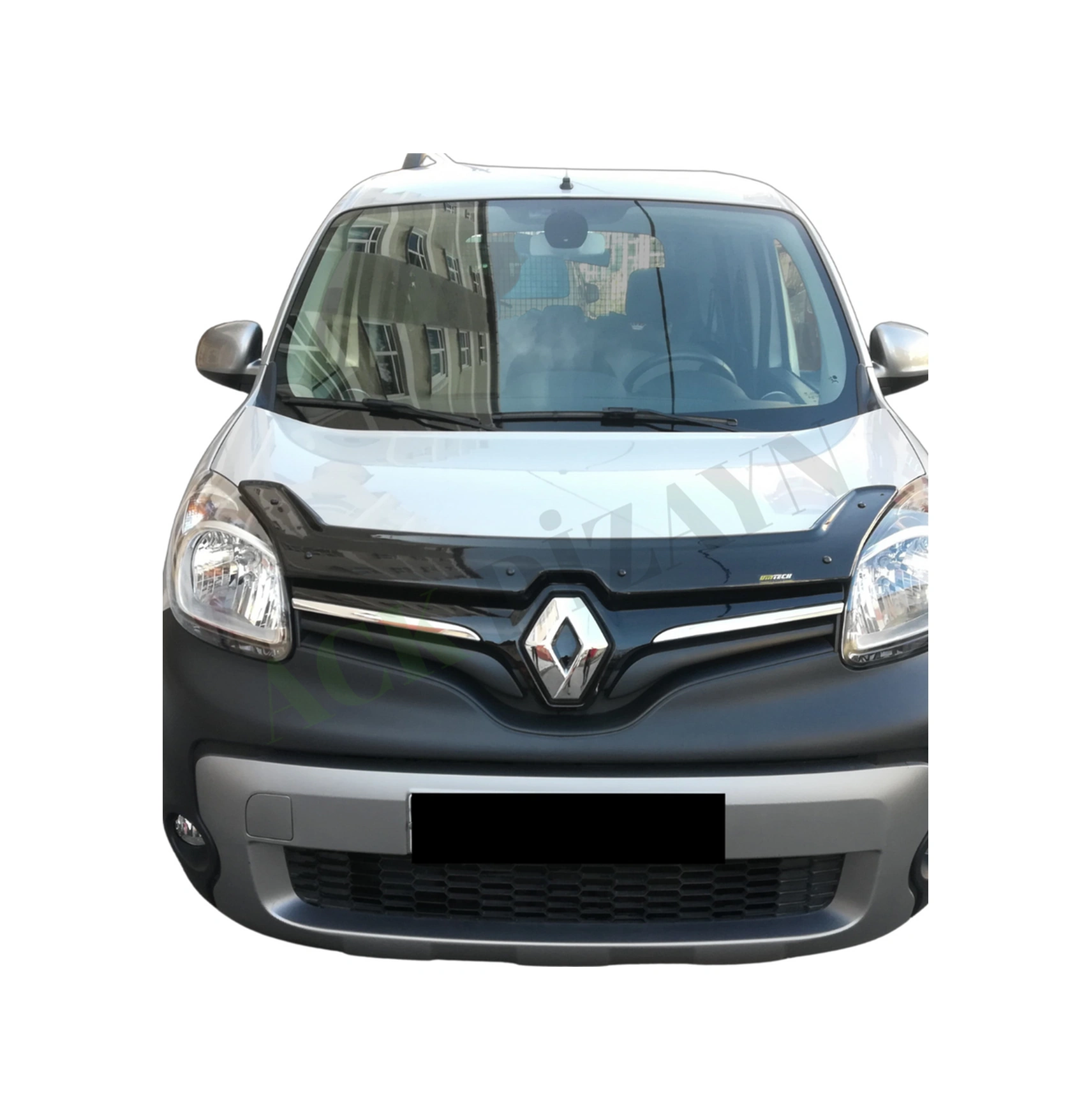 Renault Kangoo 2014-2020 Araca Özel Kaput Rüzgarlığı A+ Pianoblack 4mm