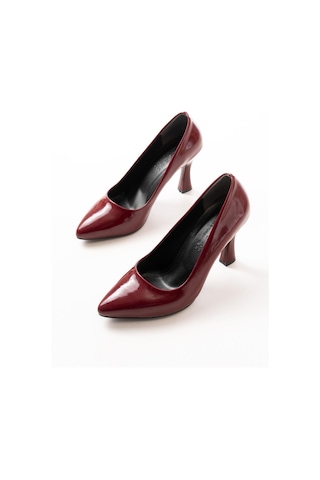 Aymood St-001 Bordo Rugan Günlük 9 Cm Topuklu Stiletto Ayakkabı Bordo