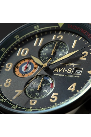 Avı-8 Hawker Hurricane Av-4011-0e Erkek Kol Saati Altın