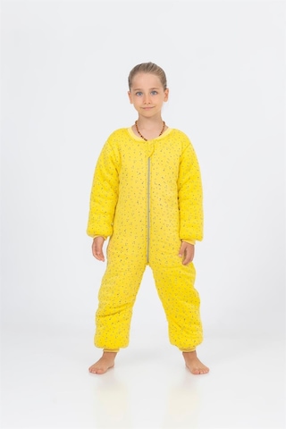 Cantoy Kız Erkek Çocuk Kalın Elyaf Dolgulu Premium Kalite 2.5 Tog Desenli Uyku Tulumu Açık Sarı