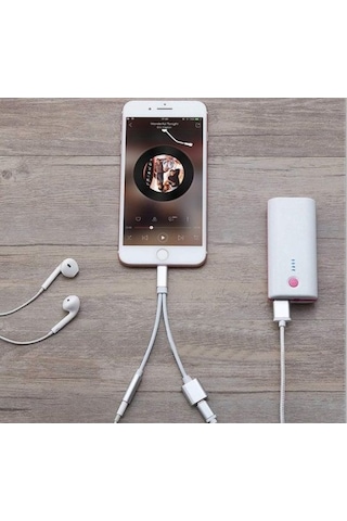 Apple Uyumlu iPhone X Xr Xs Max Plus Lightning Kulaklık Şarj Çevirici 4428A Dö