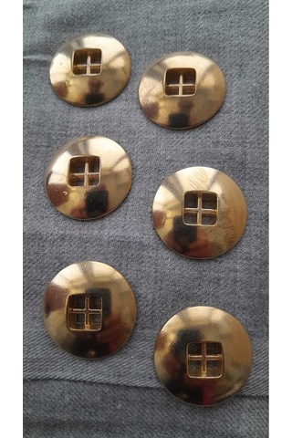 Gold Kaplama Metal Düğme 27 Mm 6 Adet