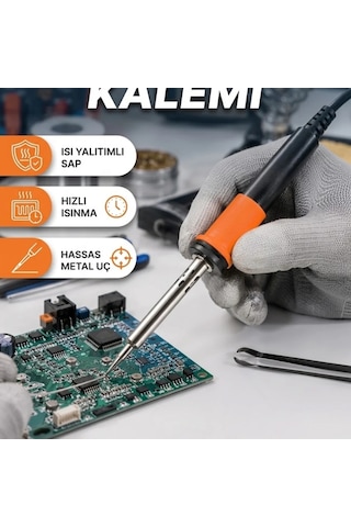 Isı Yalıtımlı Lehimleme Kalemi Ergonomik Saplı Elektronik Lehim Havya