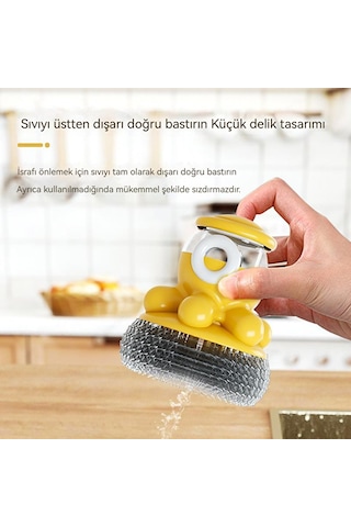 Cc Ggball Mm Aoyu Ahtapot Tencere Fırçası Otomatik Sıvı Dolum Tencere Fırçası Mutfak Ev Soba Temizleme Fırçası