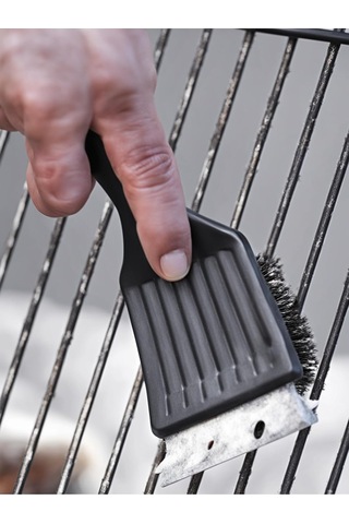 Lexroo Paslanmaz Çelik Mangal Temizlik Fırçası Ergonomik Saplı 2 Si 1 Arada Barbekü Izgara