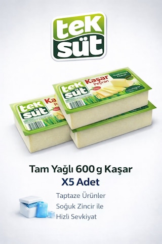 Tam Yağlı Kaşar 600gr X 5 Adet