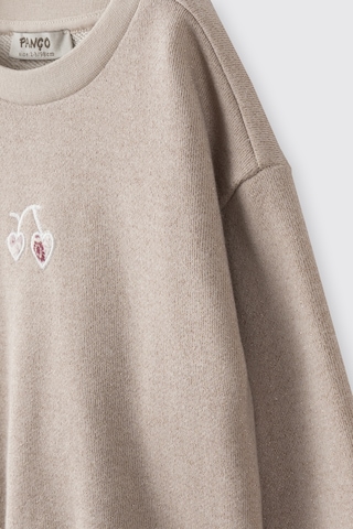 Panço Kız Çocuk Nakışlı Sweatshirt Bej