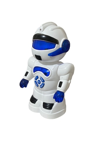 Robot Çarp Dön Sesli Işıklı 15 Fonksiyonlu Robot 25 Cm Mavi
