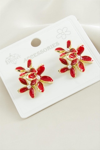 Gld-spt- Çiçek Mineli Küpe - Gümüş Rengi 10736616