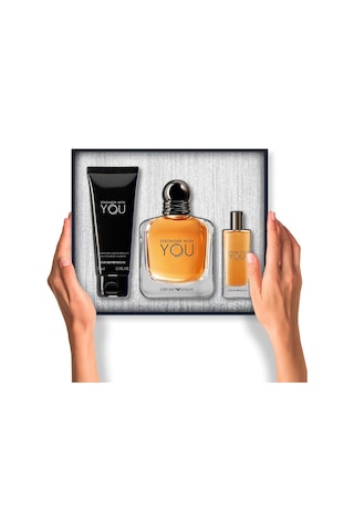 Emporio Armani Stronger With You Edt 100 Ml + Stronger With You Edt 15 Ml + Body Shampoo 75 Ml Erkek Parfüm Seti Baharat - Odunsu