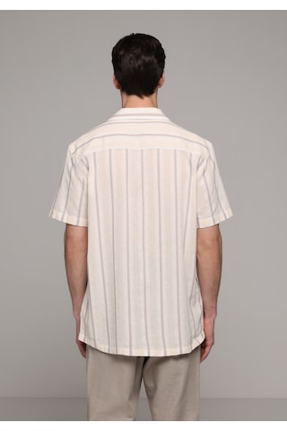 Colin's Colins Regular Fit Apaj Yaka Çizgili Erkek Kahverengi Kısa Kol Gömlek Cl1080102 Q1.v2 Brw