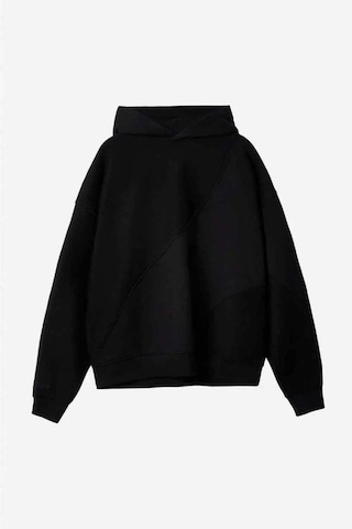 Daily Paper Yumuşak Dokulu Organik Pamuklu Split Cut And Sew Kapşonlu Sweatshirt Siyah