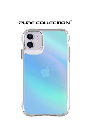 Bix Apple Uyumlu iPhone 11 Pure Rainbow Renk Geçişli Şeffaf Kılıf Çizilmeye Dayanıklı Darbe Emici Parmak İzi Önleyici Mavi