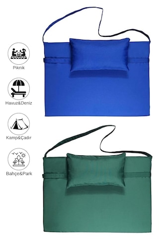 Reyo 2 Adet Taşınabilir Katlanır Plaj Havuz Minderi, Şezlong Minderi Kamp Yatağı Mavi/yeşil 8899-8905 Mavi / Yeşil