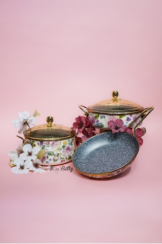 Rose Deluxe 5 Parça Granit Tencere Seti Pembe