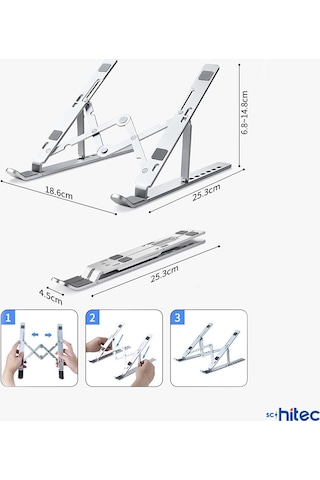 ScHitec YK3369 Alüminyum Ayarlı Laptop Apple Uyumlu MacBook Notebook Stand