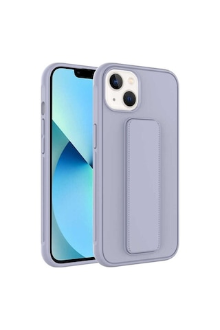 Apple Uyumlu iPhone 13 Kılıf Zore Qstand Kapak Gri