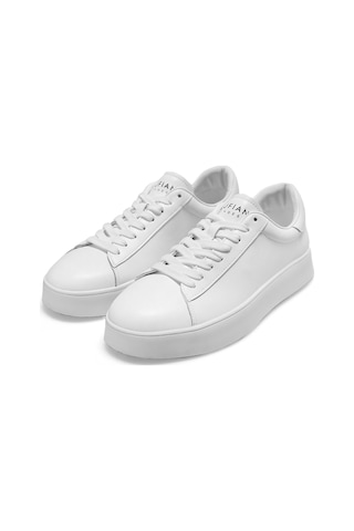 Lufian 112230224 Anton Erkek Hakiki Deri Klasik Sneaker Beyaz Beyaz