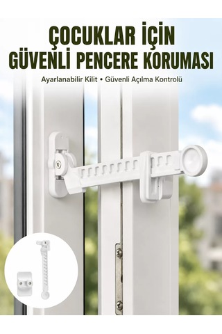 Northcity 3'lü Cam Pencere Emniyet Kilidi - Açılma Kontrolü Ve Güvenli Havalandırma Seti Beyaz