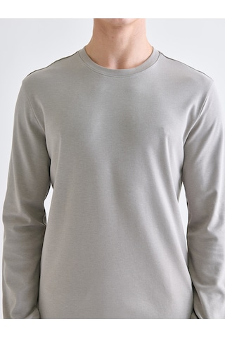LC Waikiki Lc Waıkıkı Gri Bisiklet Yaka Uzun Kollu Erkek Sweatshirt
