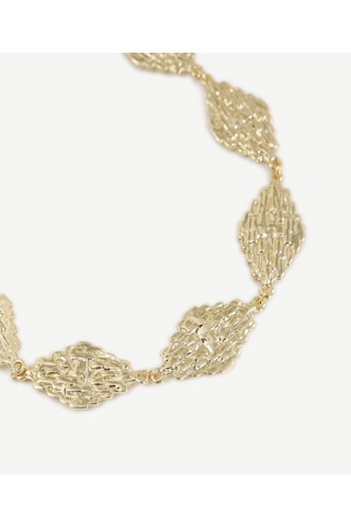 Yargıcı Dokulu Gold Kolye Çok Renkli