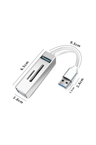 Apera BN07 Notebook ve PC İçin 5 in 1 Alüminyum USB 5GBPS 3.0 Çokoklayıcı Hafıza Kartı Okuyucu